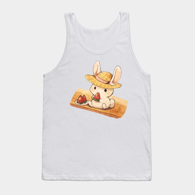 Rabbit eating watermelon Tank Top by Evelynoutlet